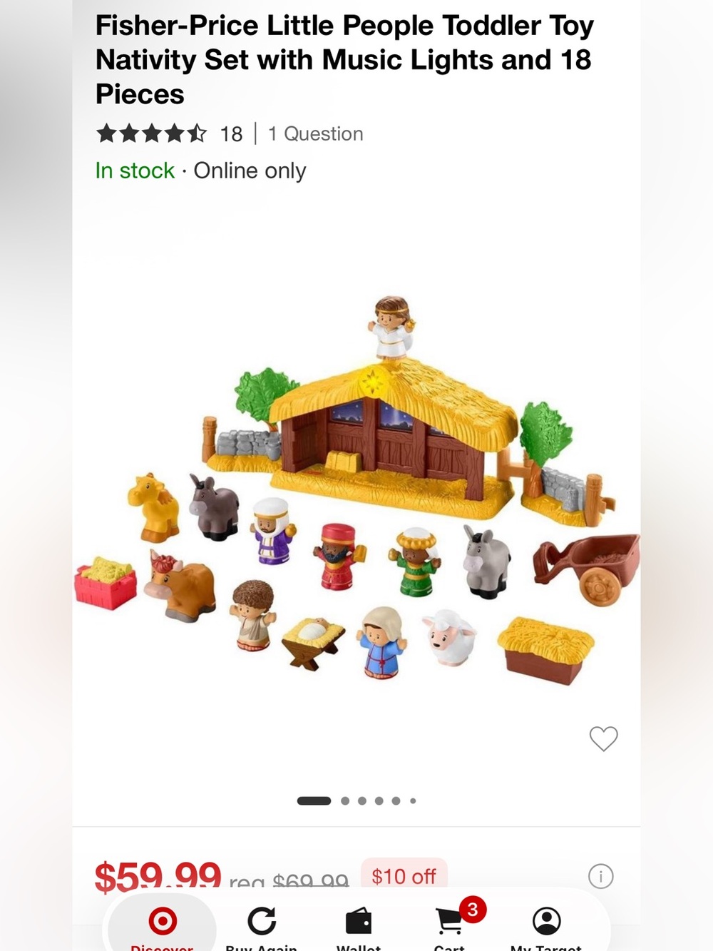 Fisher-Price Little People Deluxe Christmas Story Nativity Playset-Like new